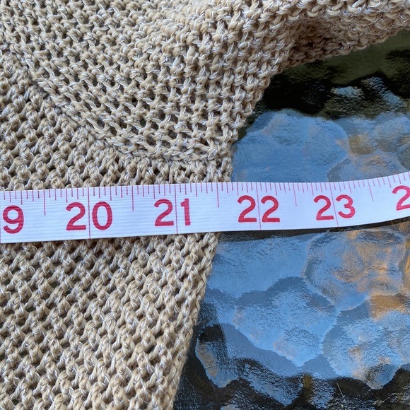 Signature Weekend Tan Loose Knit Cardigan Duster with Pockets - Picture 8 of 9